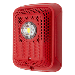 Bocina con Lámpara Estroboscópica, Montaje en Pared, Color Rojo, Nuevo Diseño Moderno y Elegante y Menor Consumo de Corriente
