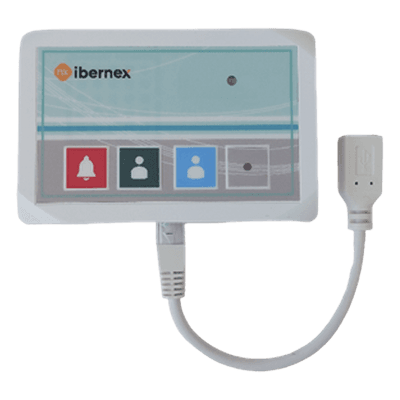 Terminal de Cama Inalámbrico / Botón de Alarma Presencia y Médico / IP54 / Material ABS Antibacteriano / RF 433MHz / 400 metros Distancia Transmisión (linea de vista)/ Alimentación 2xAAA / Protocolo POCSAG