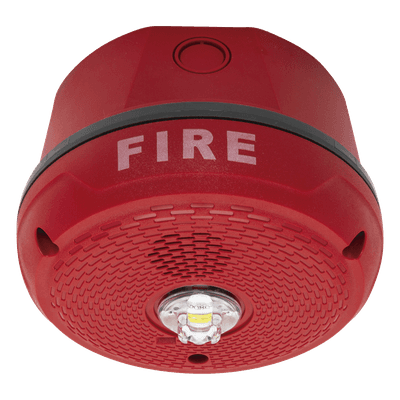 Sirena con Lámpara LED Estroboscópica / Montaje en Techo / Nivel de Candelas Seleccionable / Color Rojo / Nuevo Diseño Moderno y Elegante / Menor Consumo de Corriente / Uso exterior