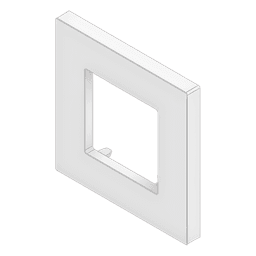 Embellecedor para Caja Europea / Dimensiones 84x84x8 mm Externas / ABS Antimicrobiano / Blanco con Efecto de Contraste / Colocación Fácil y Rápida