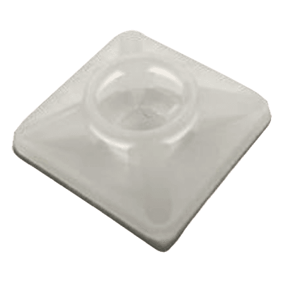  Base Autoadherible para Cinchos Práctica y Eficiente para la Organización y Fijación de Cables, Fabricada en Nylon Resistente y de Color Natural con una Medida de 19x19 mm, Paquete con 100 Piezas (4210-00001)