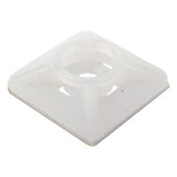  Base Autoadherible para Cinchos Práctica y Eficiente para la Organización y Fijación de Cables, Fabricada en Nylon Resistente y de Color Natural con una Medida de 19x19 mm, Paquete con 100 Piezas (4210-00001)