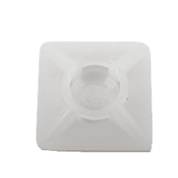  Base Autoadherible para Cinchos Práctica y Eficiente para la Organización y Fijación de Cables, Fabricada en Nylon Resistente y de Color Natural con una Medida de 19x19 mm, Paquete con 100 Piezas (4210-00001)