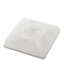  Base Autoadherible para Cinchos Práctica y Eficiente para la Organización y Fijación de Cables, Fabricada en Nylon Resistente y de Color Natural con una Medida de 19x19 mm, Paquete con 100 Piezas (4210-00001)