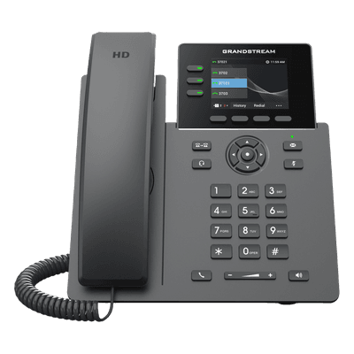 Teléfono IP / 3 Líneas SIP / 12 Botones Virtuales Programables / Pantalla LCD 2.8 Pulgadas / Puertos Gigabit con PoE / Audio HD