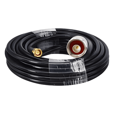 Cable Coaxial 10 Metros / Baja Pérdida / Diámetro 5 mm / Impedancia 50 Ω / Apantallamiento >90dB / Operación 5-3000 MHz / Conectores N y SMA Macho / Compatible NX9775 NX9776 NX9783