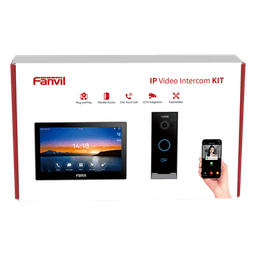 Kit Videoportero IP / Estación Interior i504W + Frente de Calle i60 / Pantalla Táctil 7" HD / Videollamadas H.264/H.265 / Wi-Fi Dual Band / PoE / App Fanvil Link / ONVIF / 10,000 Tarjetas RFID