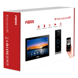 Kit Videoportero IP / Estación Interior i504W + Frente de Calle i60 / Pantalla Táctil 7" HD / Videollamadas H.264/H.265 / Wi-Fi Dual Band / PoE / App Fanvil Link / ONVIF / 10,000 Tarjetas RFID