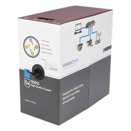 Bobina de Cable UTP 305 Metros (1000 Pies), Cat5e con Doble Forro, para Exterior, Climas Extremos, Color Negro