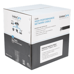 Bobina de Cable UTP 305 Metros (1000 Pies), Cat6 con Doble Forro, para Exterior, Climas Extremos, Color Negro