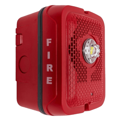 Bocina con Lámpara Estroboscópica para Exterior, con Configuración Estroboscópica Seleccionable, Color Rojo