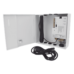 Fuente de Poder / 1 Salida 11-15 Vcc /  5 A / Temporizador Integrado / Con Capacidad de Batería de Respaldo / Requiere Batería / Aplicaciones en sistemas de control de Acceso 