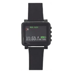 Reloj Receptor Inalámbrico de Muñeca / Display LCD a Color / Batería Recargable / Indicación Visual y Acústica de Alarmas / Almacena hasta 3000 Caracteres / Conexión Inalámbrica por Radiofrecuencia