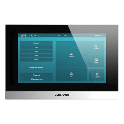 Monitor Color Plata Linux / Pantalla Touch de 7 Pulgadas / SIP / POE / WIFI / Compatible con Frentes de Calle Akuvox