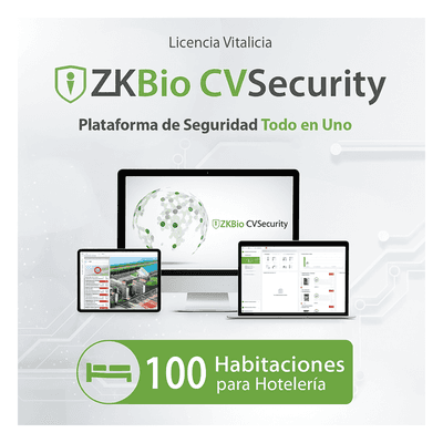 Licencia para ZKBioCVsecurity para modulo de hoteleria para 100 habitaciones