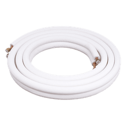Kit de Tubería para Minisplit / 1 Tonelada / Líneas 1/4" y 3/8" / Longitud 4 m (13.1 ft) / Aluminio / Acabado Mate Blanco