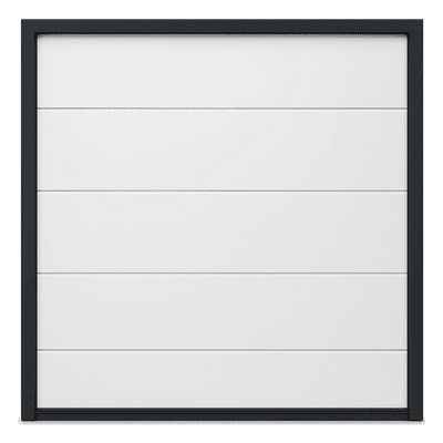 Puerta de Garage Seccional / 9 x 8 ft (2.74 x 2.44 m) / Panel Calibre 26 / Aislamiento Poliuretano 42 mm / 42 kg/m³ / Estilo Americano
