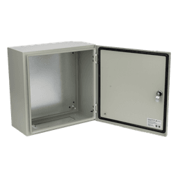 Gabinete de Acero para Intemperie / IP66 NEMA 4 / IK10 / 400 x 400 x 200 mm / Placa Trasera / Cierre con Llave