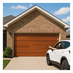 Puerta de Garage / Estilo Americano / Acabado Laminado Premium / Madera Clara / 18 x 8 Pies (5.5 x 2.4 m)
