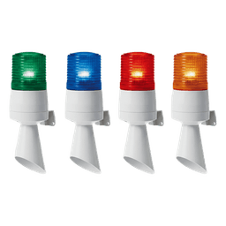 Torre de Señalización LED / Luz Fija y Destellante / Zumbador 95 dB a 1 m / 110 VCA / IP65 / Ø60 mm