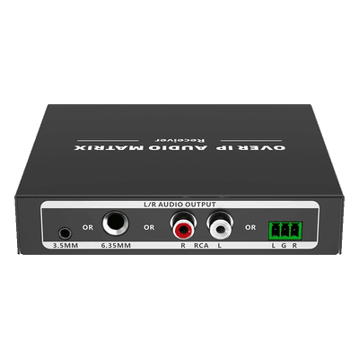 Extensor de Audio sobre IP | PCM 2.0 | 120 m | Matriz Flexible 1 a 1 / 1 a N / N a N | Interfaces Profesionales | Protección ESD | Solo Receptor