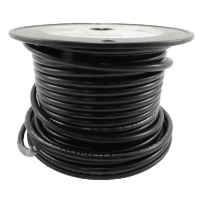 Cable Primario Marino Color Negro Calibre 8 AWG / 100 Pies Rollo / PVC Retardante de Llama / Cobre Estañado Clase K / 600V 105°C / Cumple UL 1015-1028-1230-1231