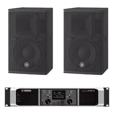 Kit de Refuerzo Sonoro / 2 Bocinas Pasivas 2 Vías 10" / Amplificador Clase D 800W a 4Ω / Respuesta 55Hz-20kHz / 32.8ft-65.6ft Cobertura