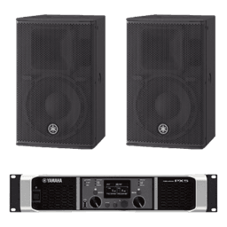 Kit de Refuerzo Sonoro / 2 Bocinas Pasivas 2 Vías 10" / Amplificador Clase D 800W a 4Ω / Respuesta 55Hz-20kHz / 32.8ft-65.6ft Cobertura