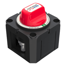 Interruptor Desconexión Batería Monocircuito ON/OFF, 275A DC Continuo, 900A DC Arranque, Terminales Cobre Estañado, IP68, Montaje Superficie/Panel, Cumple ABYC/UL/SAE