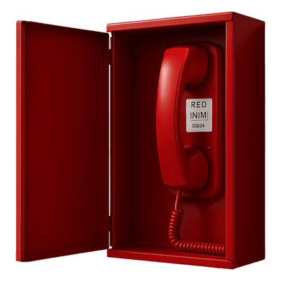Dispositivo Telefónico de Emergencia | Grado de Seguridad 3 | Metal Rojo RAL3001 | 32 Teléfonos por Línea | Conexión IFAMFFT