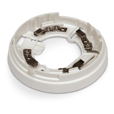 Base de Montaje para Detectores de Incendio INIM / Compatible IRIS Convencional y ENEA Analógico Direccionado / Terminales +, -, R / Cortocircuito Integrado / 110 mm (4.3 in) / 15 g