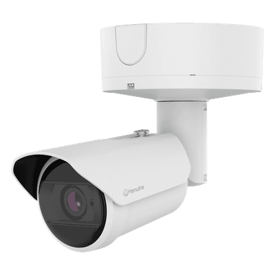 Cámara Bullet AI 8MP / Sensor 1/1.2" / Zoom Motorizado 2.25x 5.9-13.3 mm / WiseIR 60 m (196.85 ft) / Análisis Inteligente IA / IP66/IP67 / Wisenet 9 / Dual NPU / 4GB RAM