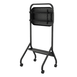 Carro Móvil para Pantalla Plana / 43" a 75"+ Displays / Altura Ajustable 49.8"-65.8" (126.5-167.1 cm) / Capacidad 150 lb (68 kg) / 4 Ruedas Dobles 4" (102 mm) / Gestión de Cableado Interno / Estructura Tubular / Incl