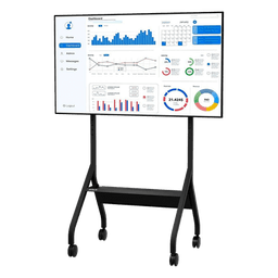 Carro Móvil para Pantalla Plana / 43" a 75"+ Displays / Altura Ajustable 49.8"-65.8" (126.5-167.1 cm) / Capacidad 150 lb (68 kg) / 4 Ruedas Dobles 4" (102 mm) / Gestión de Cableado Interno / Estructura Tubular / Incl