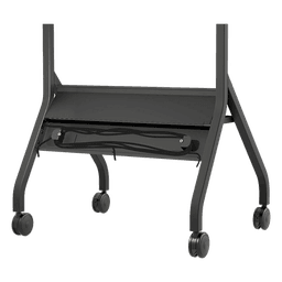 Carro Móvil para Pantalla Plana / 43" a 75"+ Displays / Altura Ajustable 49.8"-65.8" (126.5-167.1 cm) / Capacidad 150 lb (68 kg) / 4 Ruedas Dobles 4" (102 mm) / Gestión de Cableado Interno / Estructura Tubular / Incl