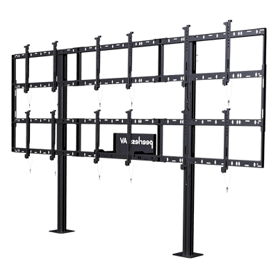 Soporte Modular para Video Wall Pedestal / Configuración 3x2 / Para Pantallas 46" a 55" / Hasta 5" de Profundidad (127 mm) / Ajuste Sin Herramientas / 8 Puntos de Alineación / Estructura de Aluminio / Compatibilidad VESA 200x2