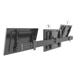 Soporte de Pared / Riel Triple Modular / Carga 50 kg / 32"-65" / VESA 600x400 mm / Inclinación 5°-15°