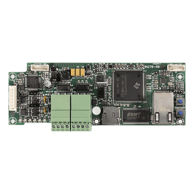 Módulo de Comunicaciones Seriales y TCP-IP / 2x RS232 + 2x RS485 + Ethernet LAN / Protocolos ESPA444-PASO-WEB-SMART / Email + Web + Video ONVIF + BACnet