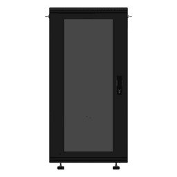 Gabinete Rack de Piso / 24 Unidades / Puerta de Cristal / Carga 750 kg (1653.5 lb) / Profundidad 46 cm / Ventilación 120 mm