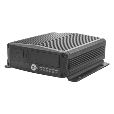 DVR Móvil / Multiplataforma / 4 Canales AHD + 2 canales IP/ Almacenamiento en Memoria Micro SD / H.265 / Chip IA Embebido / Soporta 4G / GPS