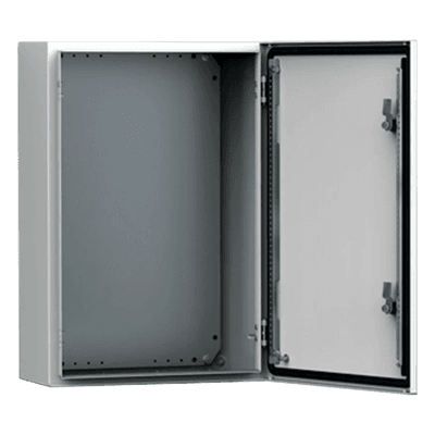 Gabinete de Uso Exterior MAS 1200 x 800 x 400 mm (47.2 x 31.5 x 15.7 in) NEMA 4/12/13; IP66; IK10 de Acero Dulce 1.5 mm con Platina de Montaje Incluida Color Gris Claro