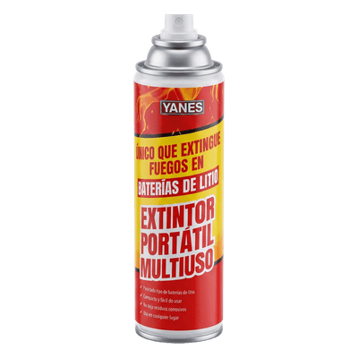 Extintor Portátil en Aerosol / Fuegos Clase A, K y Li / Baterías de Ion-Litio