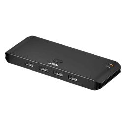 Switch USB 2.0 Compartido 2 x 4 Essentials | 480 Mbps | InstaSync | Pulsador Integrado | Diseño Compacto