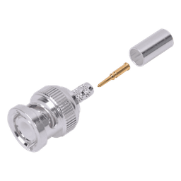Conector BNC Macho de Anillo Plegable para Cable LP-142, LP-195, LMR-195, RG-58/U, RG-142/U, Plata/Oro/Teflón.