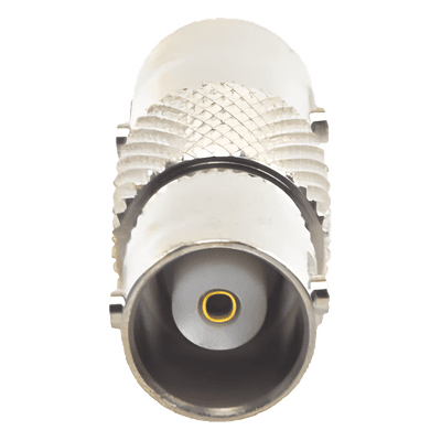 Adaptador Tipo Barril para 50 Ohm de Conectores BNC Hembra a BNC Hembra, Niquel/Oro/Polipropileno.