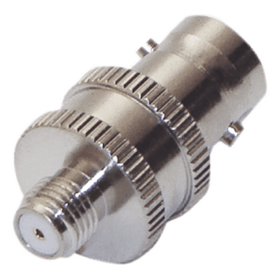 Adaptador en Línea de Conector BNC Hembra a SMA Hembra Corto / Celulares Motorola, Níquel/ Oro/ Teflón.