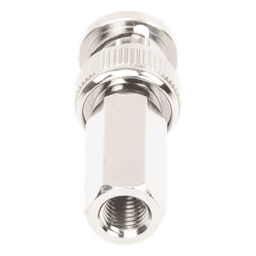 Conector BNC Macho de Ensamble Roscable (Hex.) en Sentido de las Manecillas de Reloj para Cable Coaxial RG-59/U, Níquel/ Oro/ Delrin.
