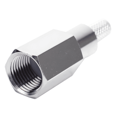 Conector FME Macho de anillo plegable para cable RG-58/U, Niquel/ Oro/ Teflón.