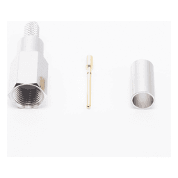 Conector FME Macho de anillo plegable para cable RG-58/U, Niquel/ Oro/ Teflón.