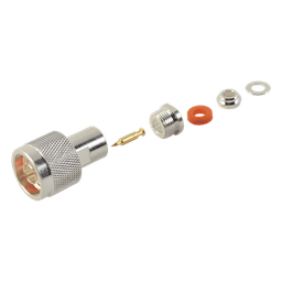 Conector N Macho de Rosca para RG-58/U, RG-142/U, Plata/ Oro/ Teflón.